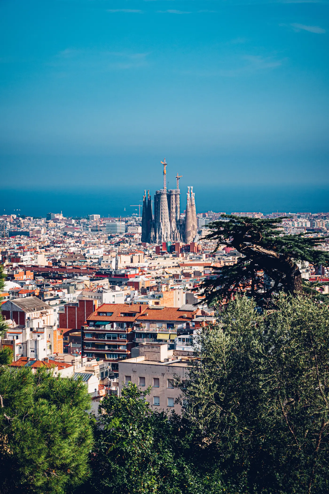 Barcelona cityscape with the Sagrada Familia